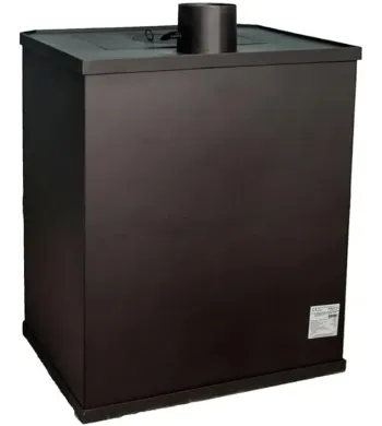 Prity Poêle à bois, 15 kW, en acier inoxydable, noir