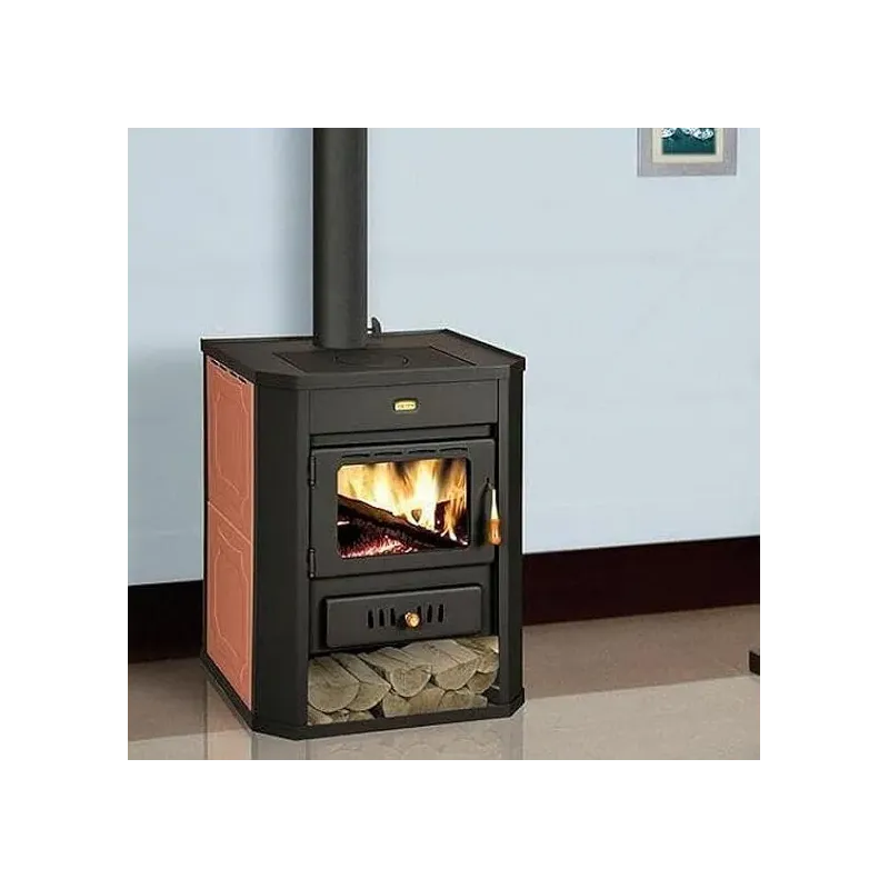 Prity Wood Stove, 15 kW, Stainless Steel, Black