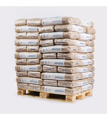 Pallet in zak pellini houtpellets 990kg