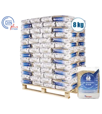 Pallet of BUTAGAZ wood pellets 126 bags of 8kg