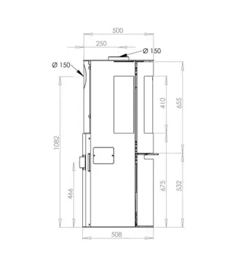 ADURO H1 Hybrid-Holzofen, schwarz, 7 kW