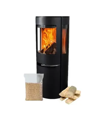 ADURO H1 hybrid wood stove black, 7 kW