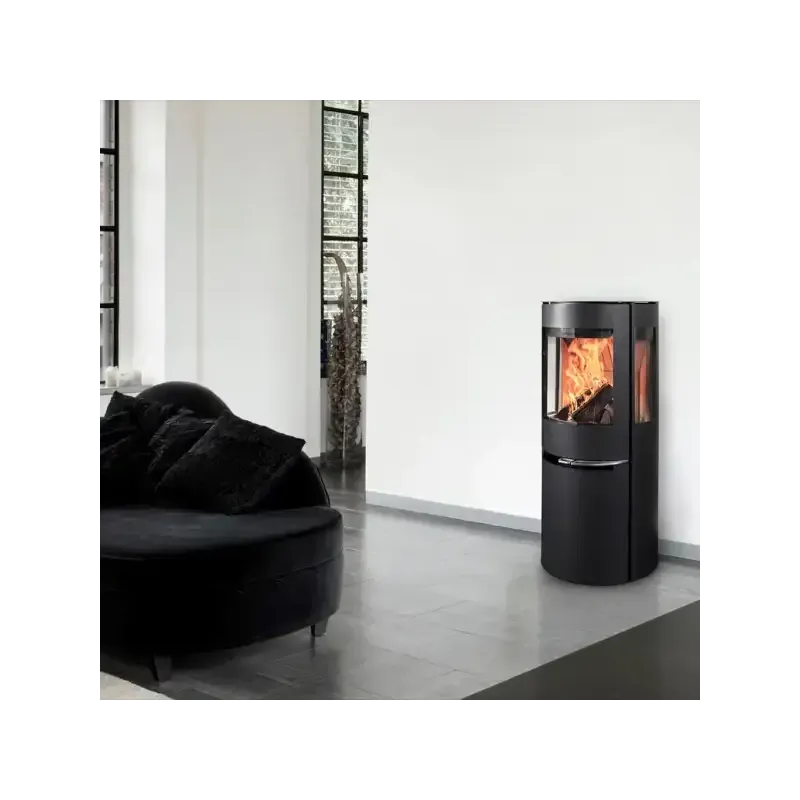 ADURO H1 Hybrid-Holzofen, schwarz, 7 kW